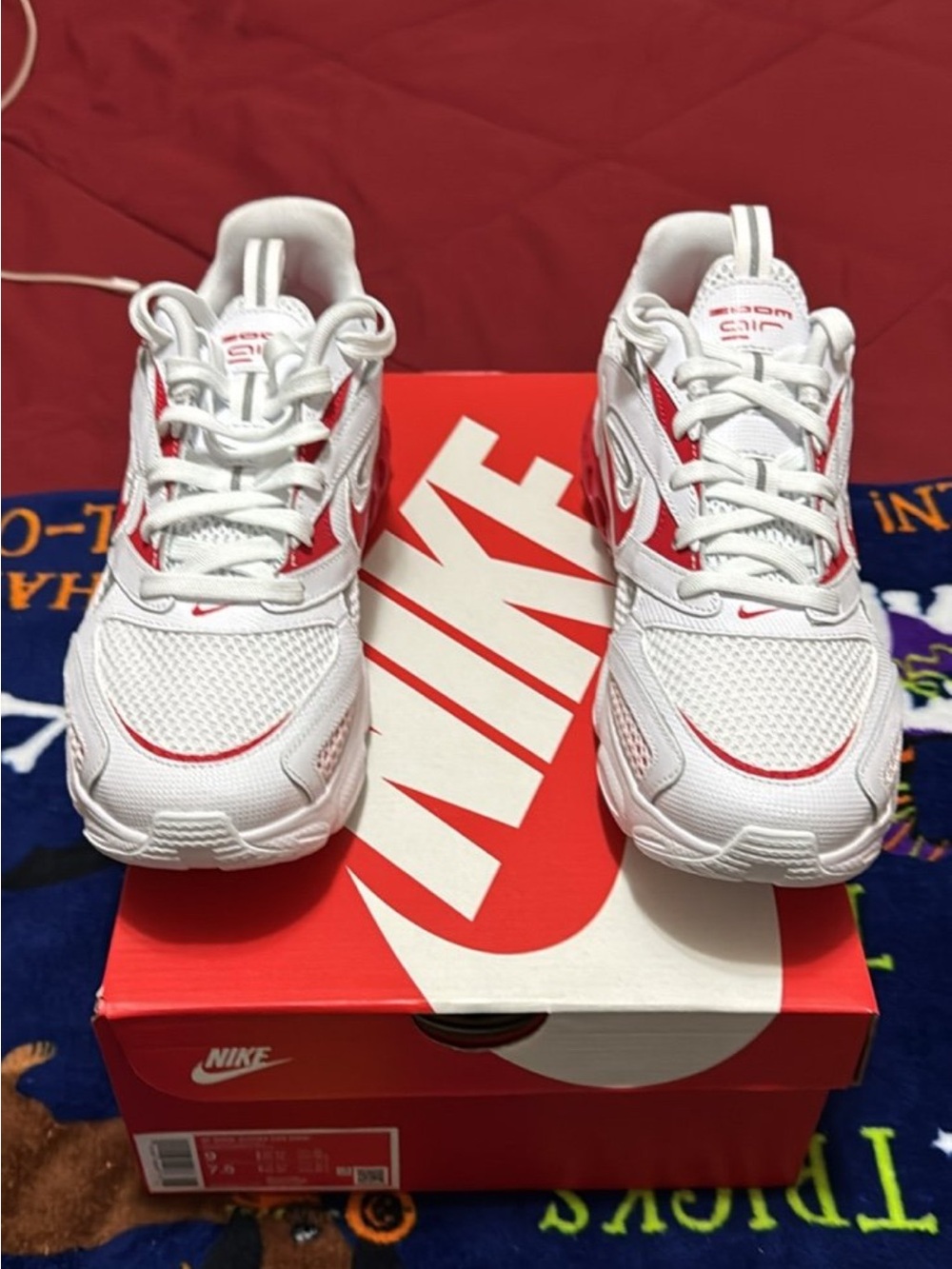 Nike women’s White and Red Mesh Athletic Sneakers